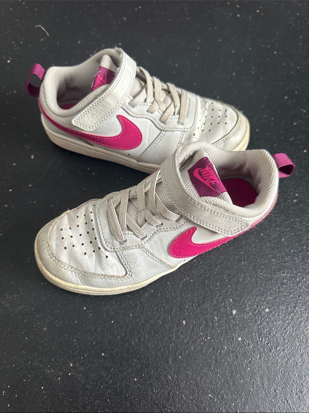 Nike Kids White and Pink Low-Top Sneakers borough low recraft size 13